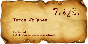 Tercs Ágnes névjegykártya